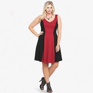 Red & Black Skater Dress